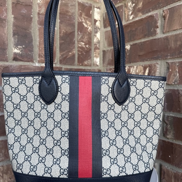 SOLD Gucci Ophidia Open Shopping Tote GG Coated Canvas Small - Picture 1 of 8